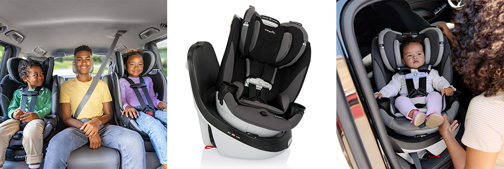 Introducing the Evenflo® Gold Revolve360™ Extend All-in-One Rotational Car Seat