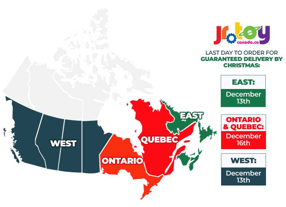 JR Toy Company Shipping Times Map for the Holiday Season