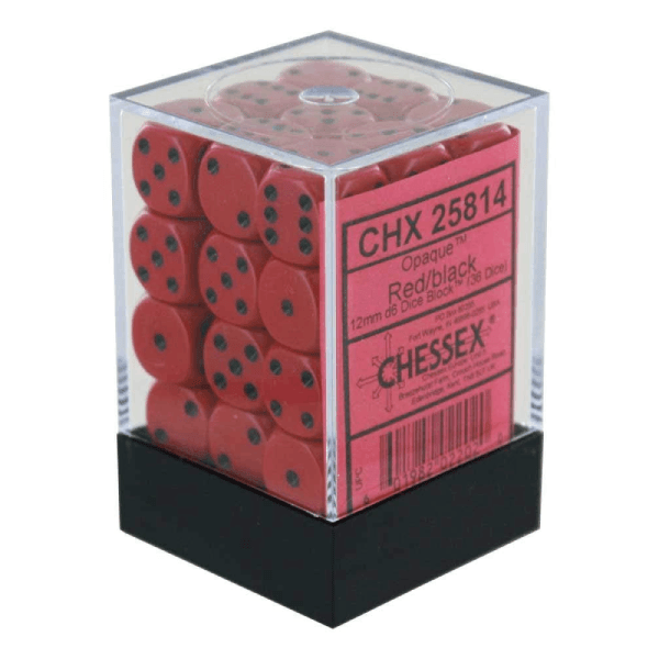 Chessex: Dice - 36 Piece Set - D6 in Opaque Red/Black