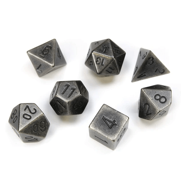 Chessex: Metal Dice - 7 Piece Set in Dark Metal