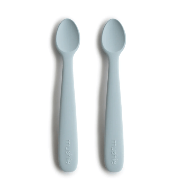 Mushie Silicone Feeding Spoons (Powder Blue) 2-Pack