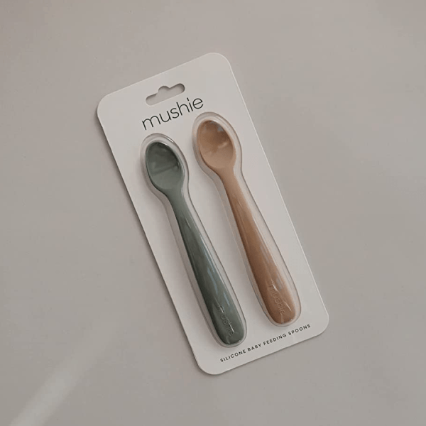 Silicone Feeding Spoons (Dried Thyme/Natural) 2-Pack