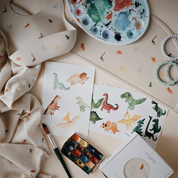 Mushie Silicone Place Mat (Dinosaurs)