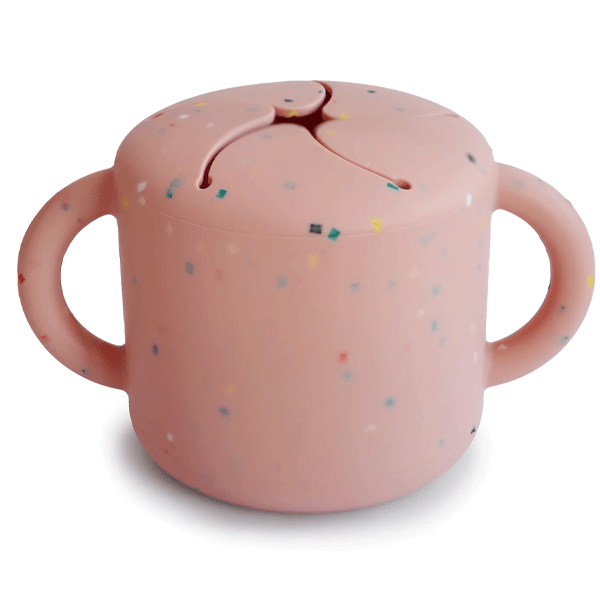 Mushie Silicone Snack Cup (Powder Pink Confetti)