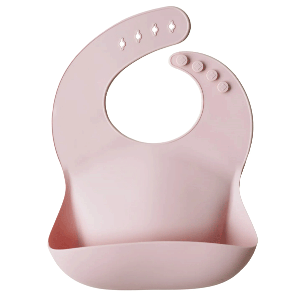 Mushie Silicone Baby Bib (Blush)