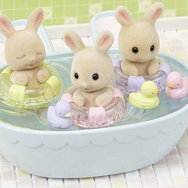 Calico Critters Triplets Baby Bathtime Set