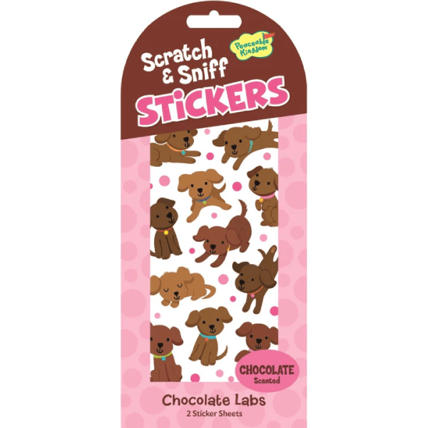 Peaceable Kingdom Scratch & Sniff Stickers - Chocolate Labs