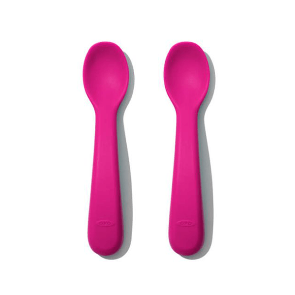 OXO Tot Silicone Spoon Set (2 Pack) - Pink