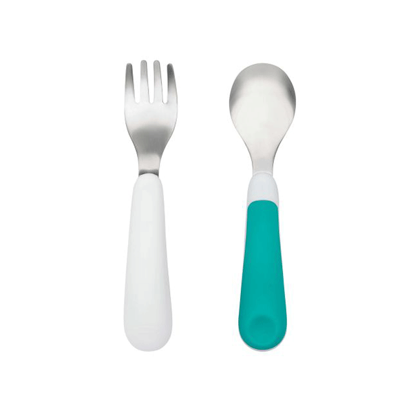 OXO Tot Fork and Spoon Set - Turquoise