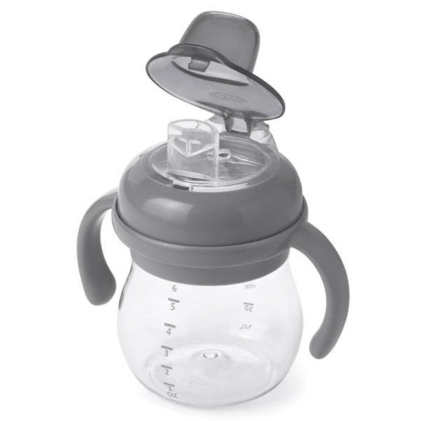 OXO Tot Transitions Soft Spout Sippy Cup with Removable Handles - Grey