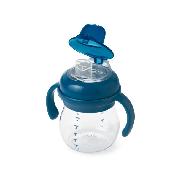 OXO Tot Transitions Soft Spout Sippy Cup with Removable Handles - Navy