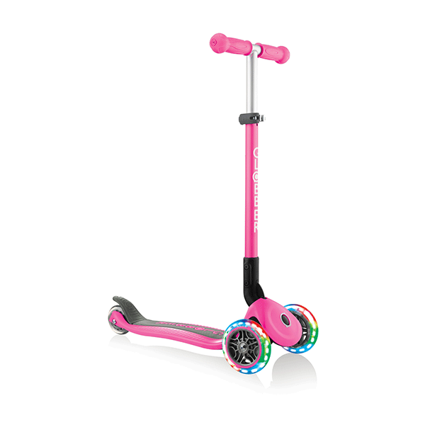 Globber Primo Foldable Light-Up Scooter - Deep Pink