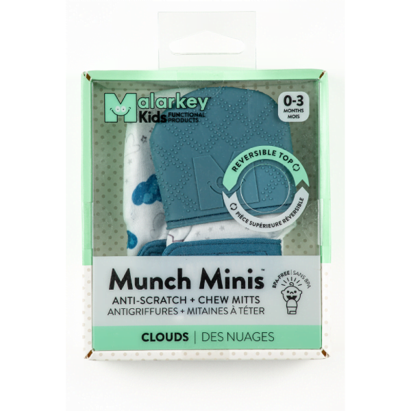 Malarkey Kids Much Minis Teething and Anti Scratch Mitt - Clouds