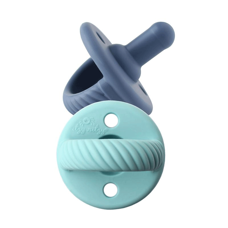 Itzy Ritzy Sweetie Soother Pacifier 2-Pack - Navy & Robin's Egg Cables