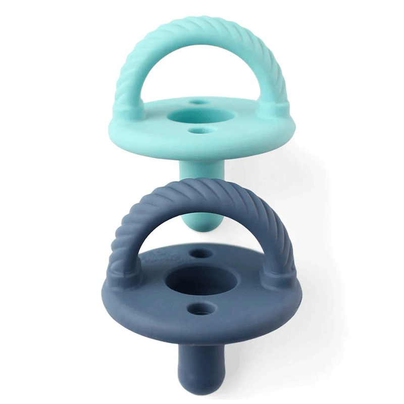 Itzy Ritzy Sweetie Soother Pacifier 2-Pack - Navy & Robin's Egg Cables