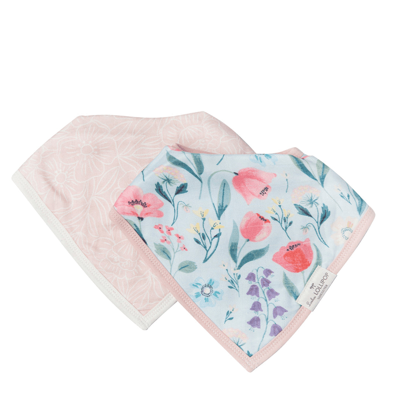 LouLou Lollipop Bandana Bib Set - Bluebell