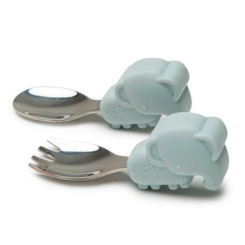 LouLou Lollipop Learning Spoon & Fork Set - Elephant