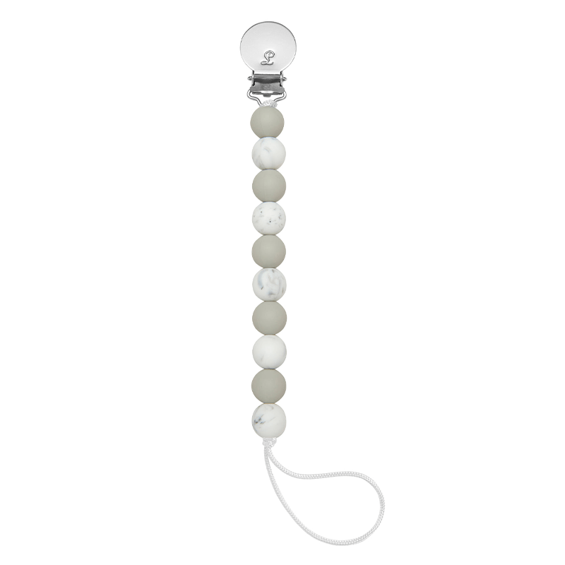 LouLou Lollipop Lolli Pacifier Clip - Marble Grey