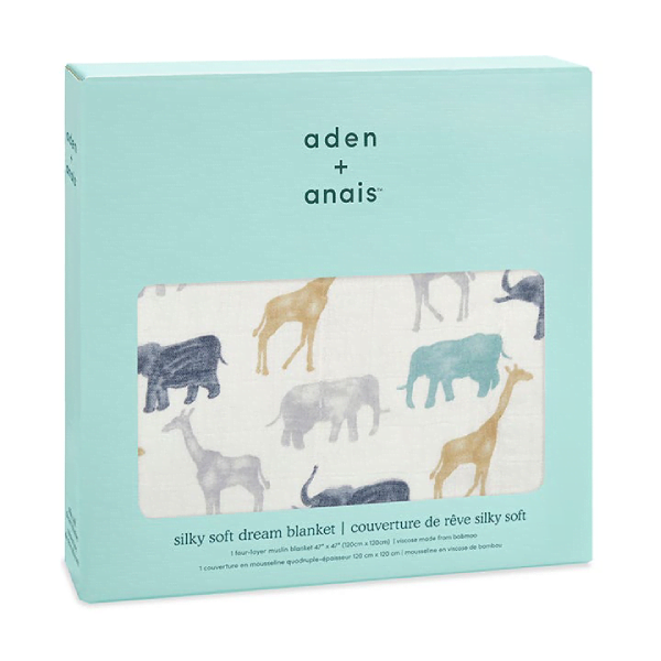 Aden + Anais Silky Soft Dream Blanket Expedition - Elephants and Giraffes