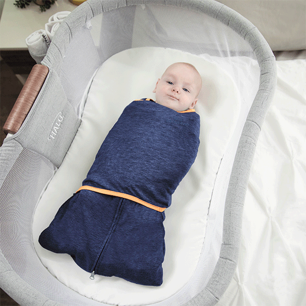 Small Halo Ideal Temp SleepSack Swaddle - Navy/Orange