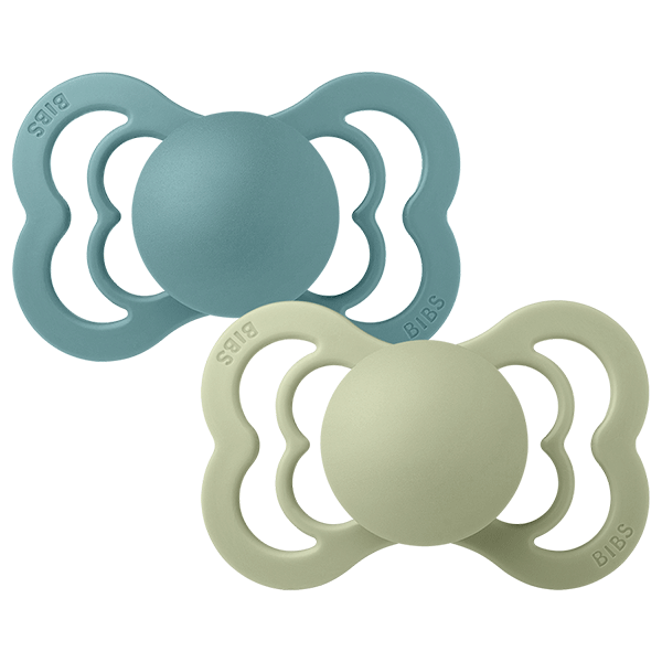 BIBS Supreme Pacifier 0-6 Months 2 PACK - Island Sea/Sage