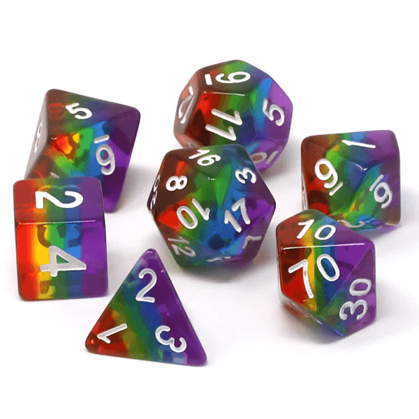 Die Hard Dice Polymer 7 Piece RPG Set - Prismatic Rainbow