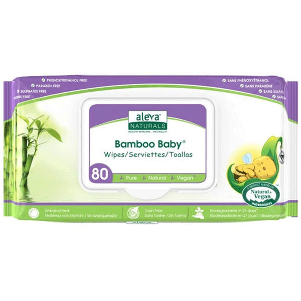 Aleva Naturals Bamboo Baby Wipes - 80 Count