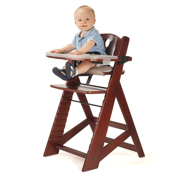 Keekaroo Height Right High Chair with Tray - Mahogany