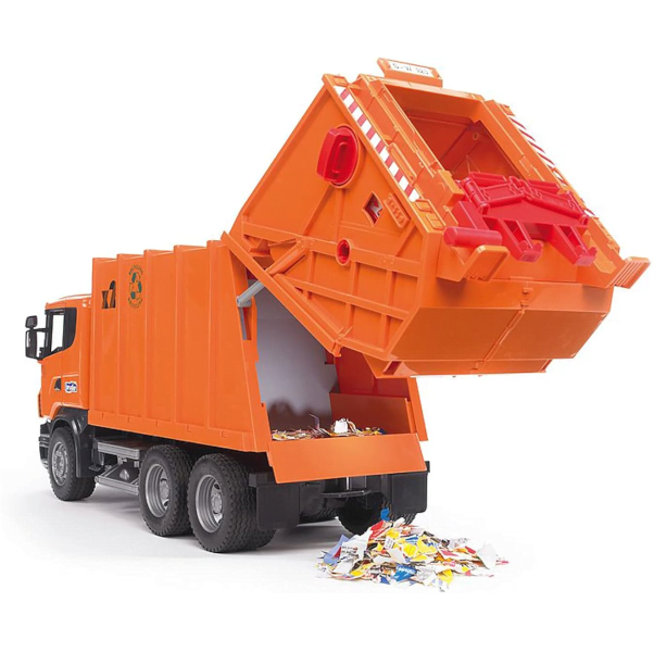 Bruder Scania Rear Loading Garbage Truck (Orange)