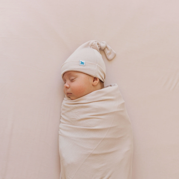 Little Unicorn Stretch Knit Swaddle and Hat Set - Soft Blush