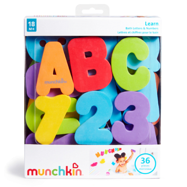 Munchkin Learn Bath Letters & Numbers - Bright 36 Count