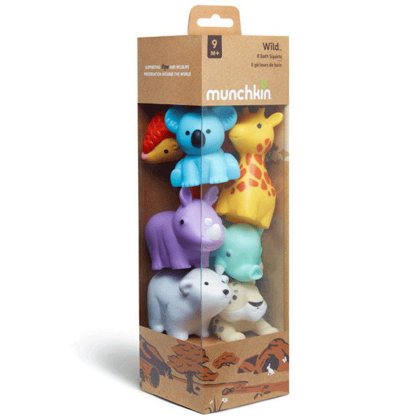 Munchkin Wild Animal Bath Toy Squirts - 8 Pack