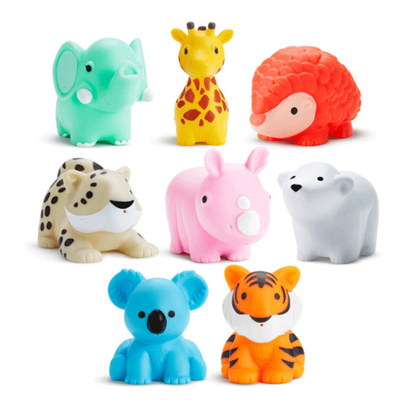 Munchkin Wild Animal Bath Toy Squirts - 8 Pack