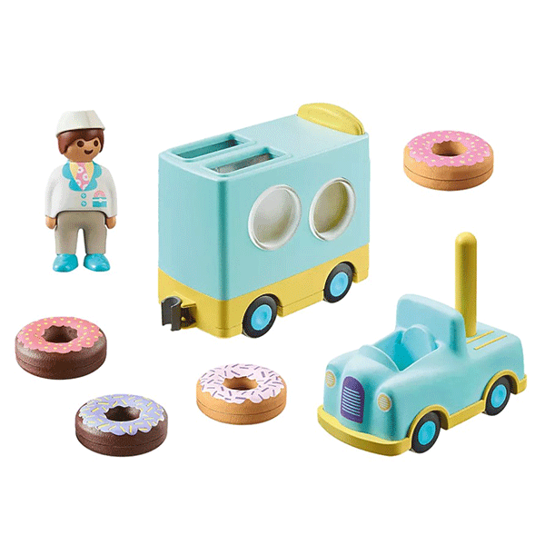Playmobil 1.2.3 Doughnut Truck with Stacking and Sorting Feature