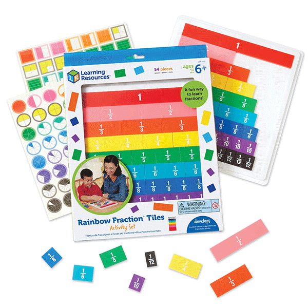 Learning Resources Rainbow Fraction Tiles with Tray