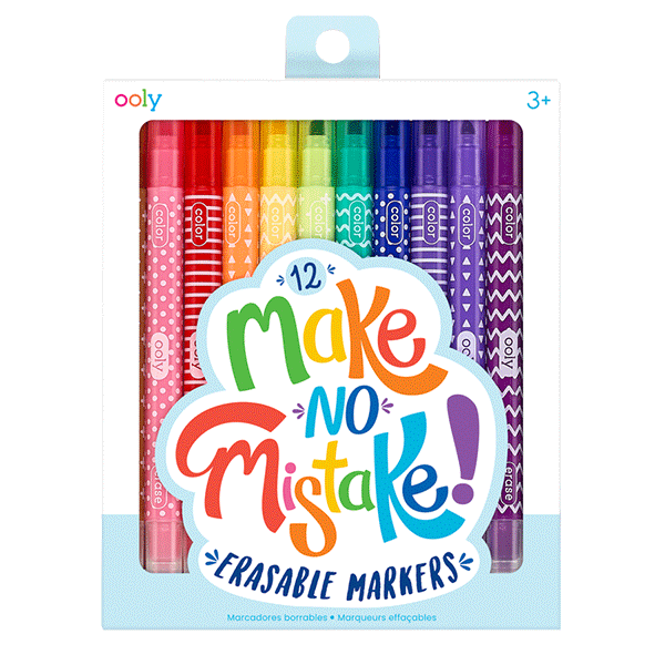 Ooly Make No Mistake! Erasable Markers - Set of 12