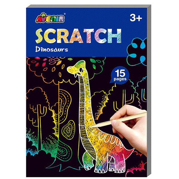 Avenir Mini Scratch Art Book - Dinosaurs | JR Toy Company Canada