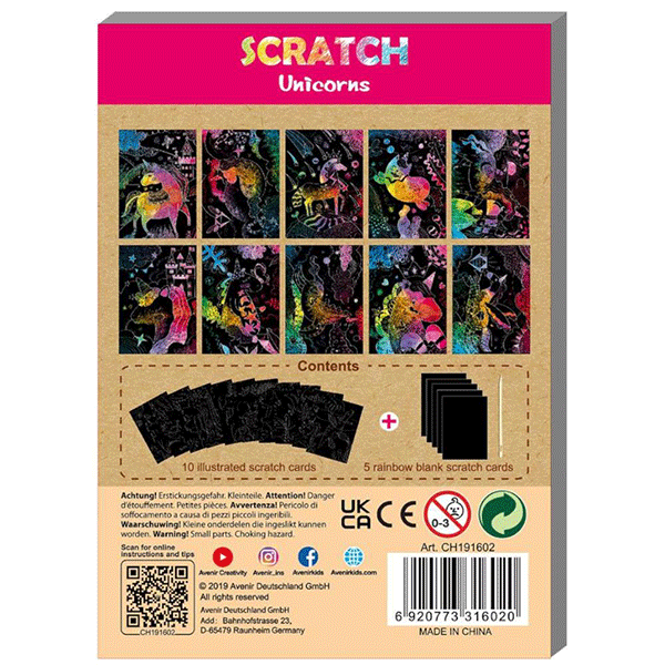 Avenir Mini Scratch Art Book - Unicorns