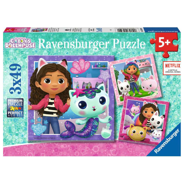 Ravensburger Gabby's Dollhouse 3 x 49 Piece Puzzle