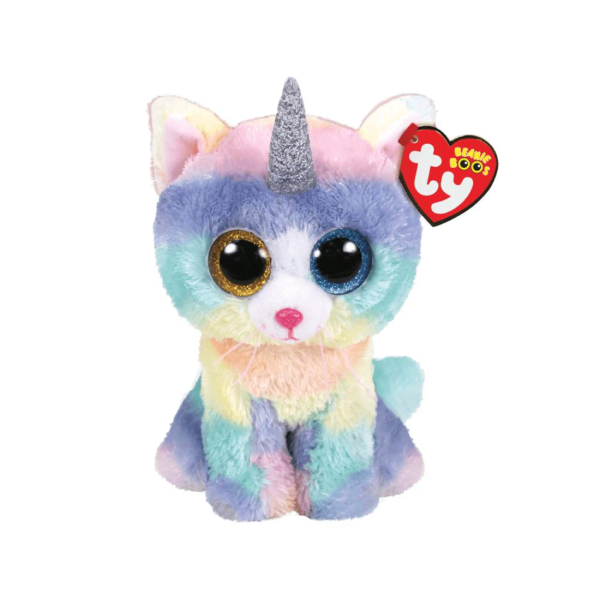 Ty Beanie Boos - Heather Unicorn Cat (Medium 13