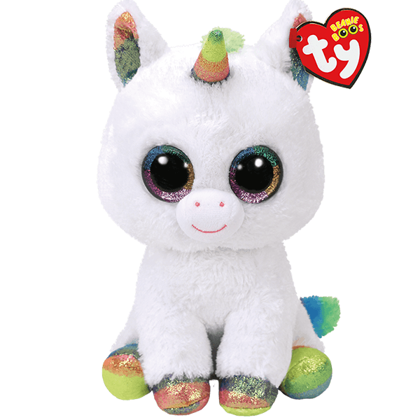 Ty Beanie Boos - Pixy White Unicorn (Medium 13