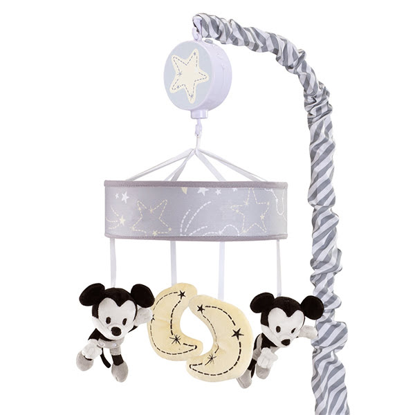 Lambs & Ivy Disney Baby Mickey Mouse Gray/Yellow Musical Crib Mobile