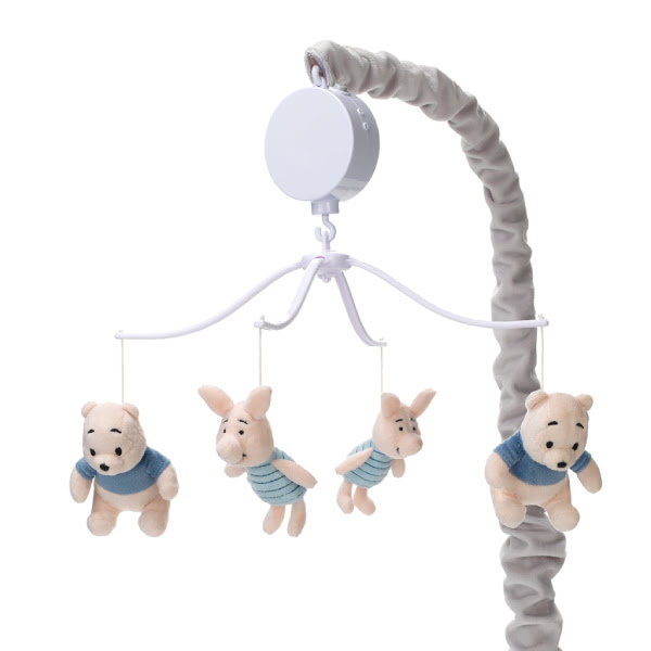 Lambs & Ivy Disney Baby Forever Pooh Gray/Beige Bear Musical Crib Mobile