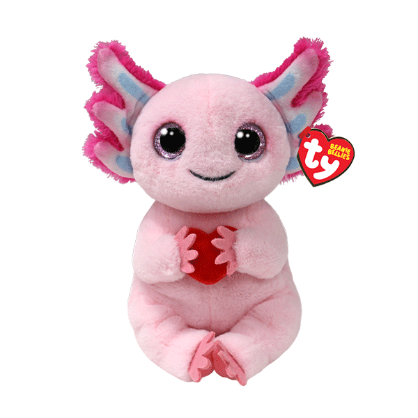 Ty Beanie Bellies - Locky Axolotl with Heart (Regular 8