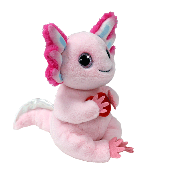 Ty Beanie Bellies - Locky Axolotl with Heart (Regular 8