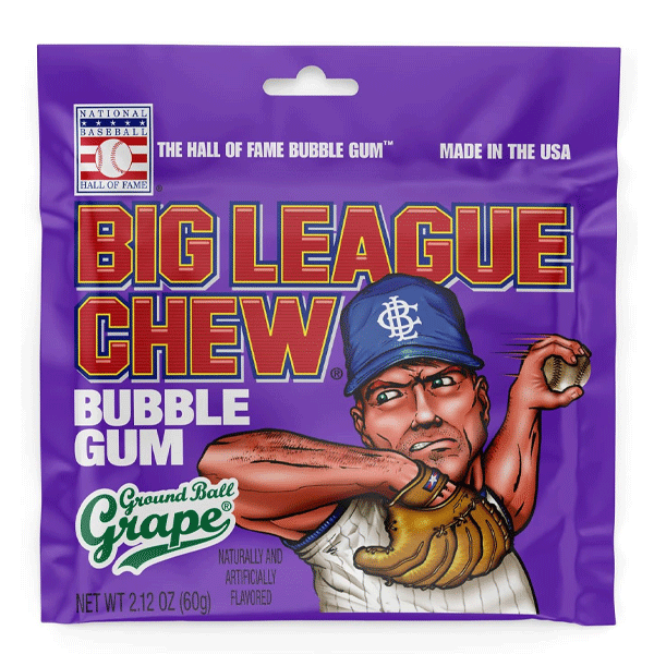 Big League Chew Bubble Gum Ground Ball Grape Candy