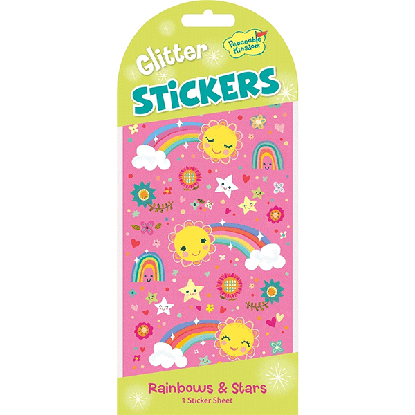 Peaceable Kingdom Glitter Stickers - Rainbows and Stars