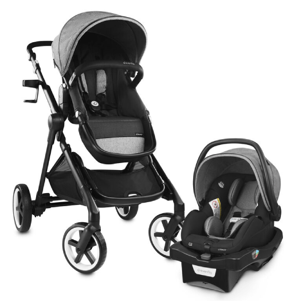 Evenflo GOLD SensorSafe Pivot Xpand Smart Modular Travel System Moonstone Grey JR Toy Company Canada