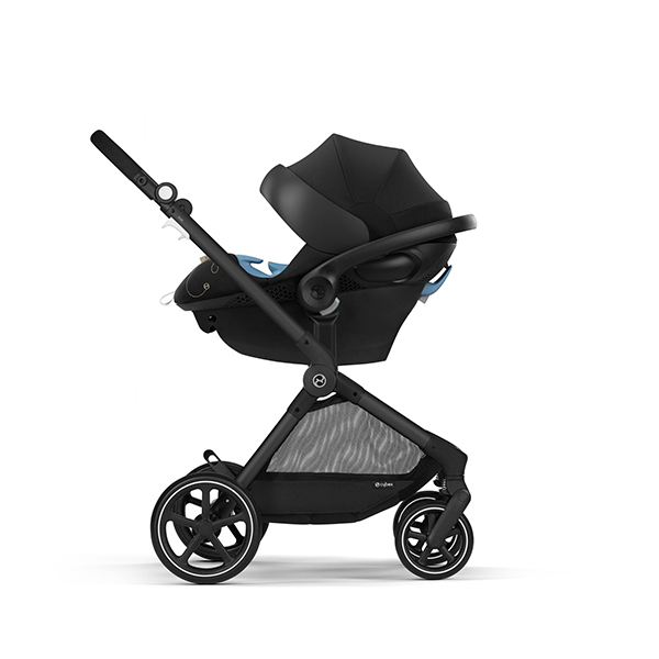 Cybex EOS Black Stroller and Aton 2 Travel System - Lavastone Black