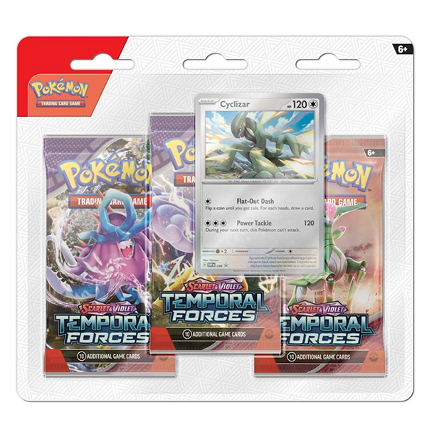 Pokémon TCG: Scarlet & Violet: Temporal Forces 3 Booster Packs & Cyclizar Promo Card Blister Pack